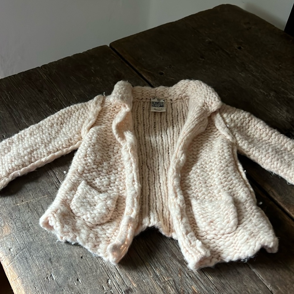 Bon Ton 12m pink merino wool chunky sweater 🌸🩷